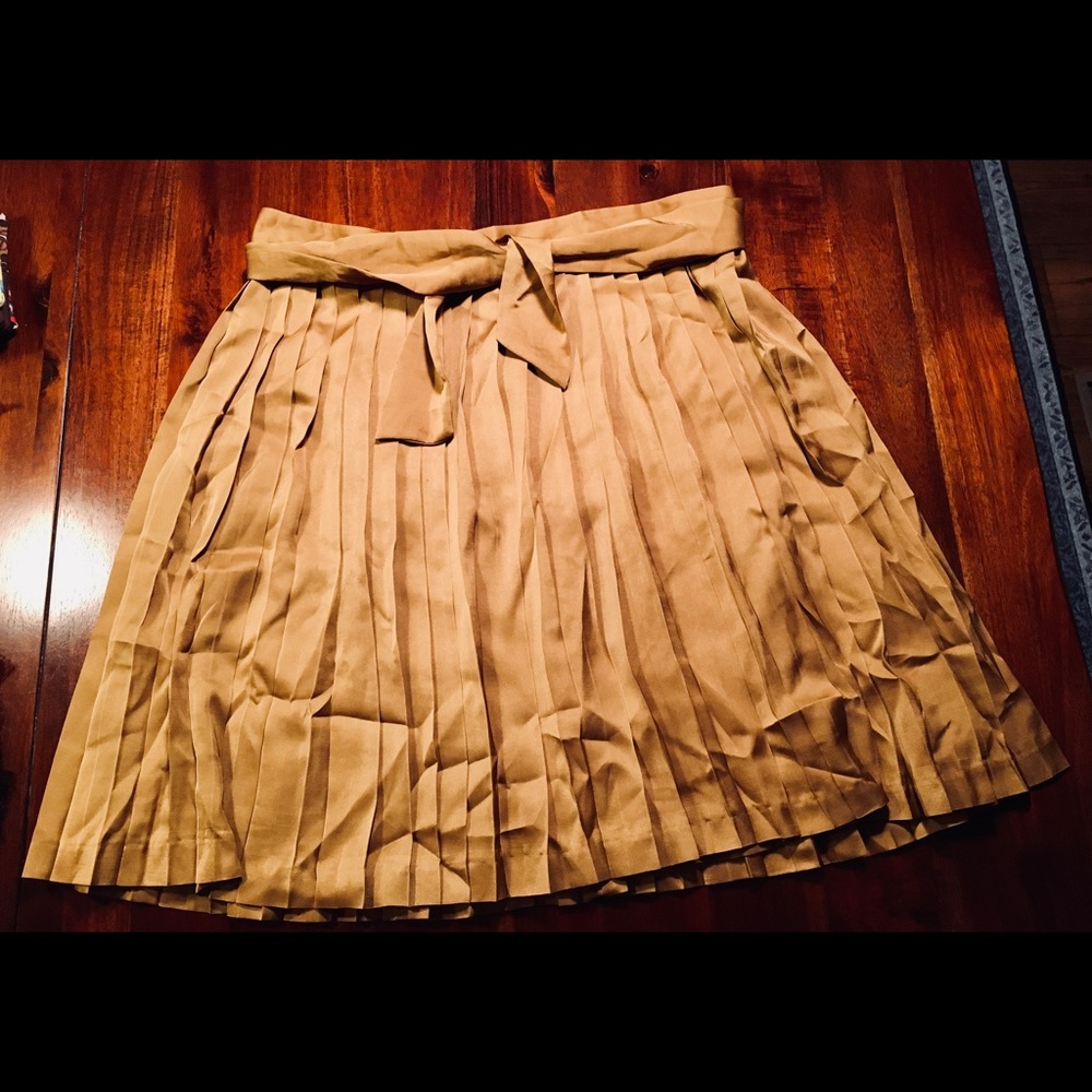 EUC Gold GAP Pleated Skirt 8 Tall